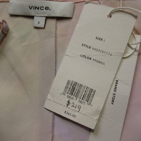 NWT Vince Satin Slip Midi in Rainbow Wash Cami Tank Dress L $365 - Picture 6 of 8